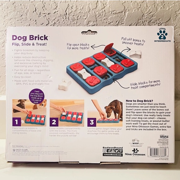Outward Hound Nina Ottosson Dog Brick Interactive Treat Puzzle Level 2 - Picture 4 of 4